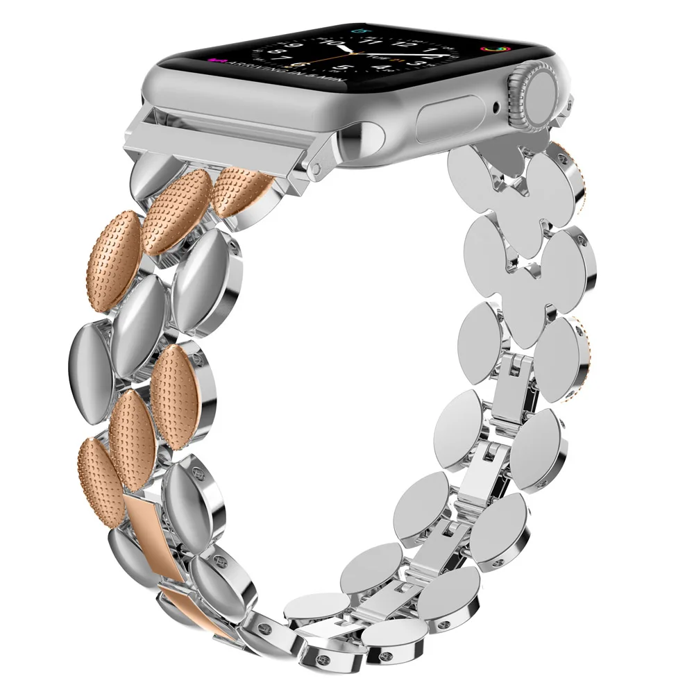 RSilver Wearlizer металлический ремешок из нержавеющей стали для Apple watch Series 4 3 2 1 ремешок для часов iWatch 40 мм 44 мм 42 мм 38 мм ремешок - Цвет ремешка: RSilver