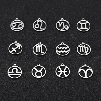 

Skyrim Zodiac Floating Charms for Jewelry making Stainless Steel Leo Taurus Capricorn Scorpio Twelve Constellation Pendant