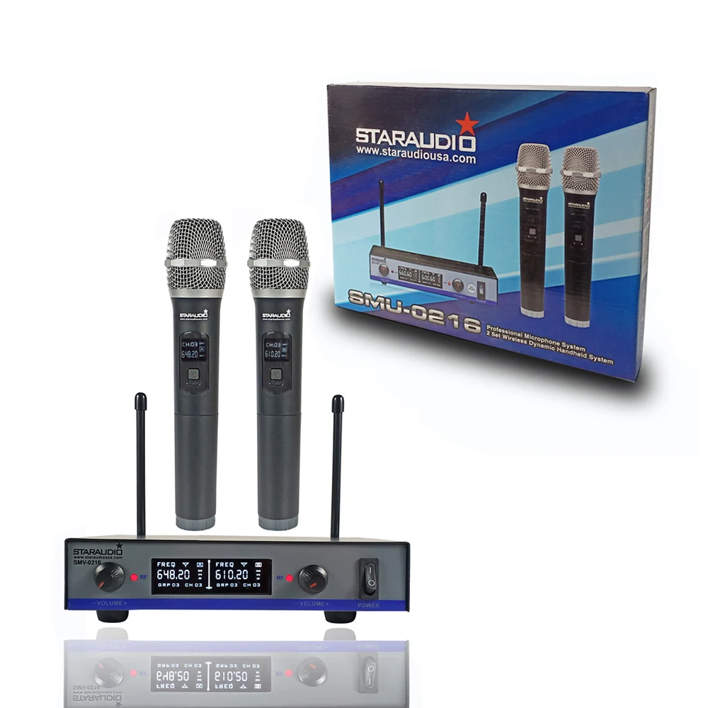 Беспроводная микрофонная система STARAUDIO 2 канальный ручной УВЧ микрофон для сцены