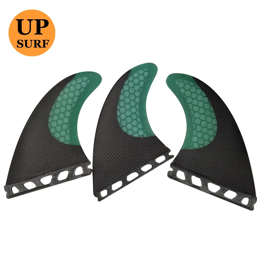 Surf Single Tabs M Fins Fibre Carbon L,S Fin Fiber Green Fins