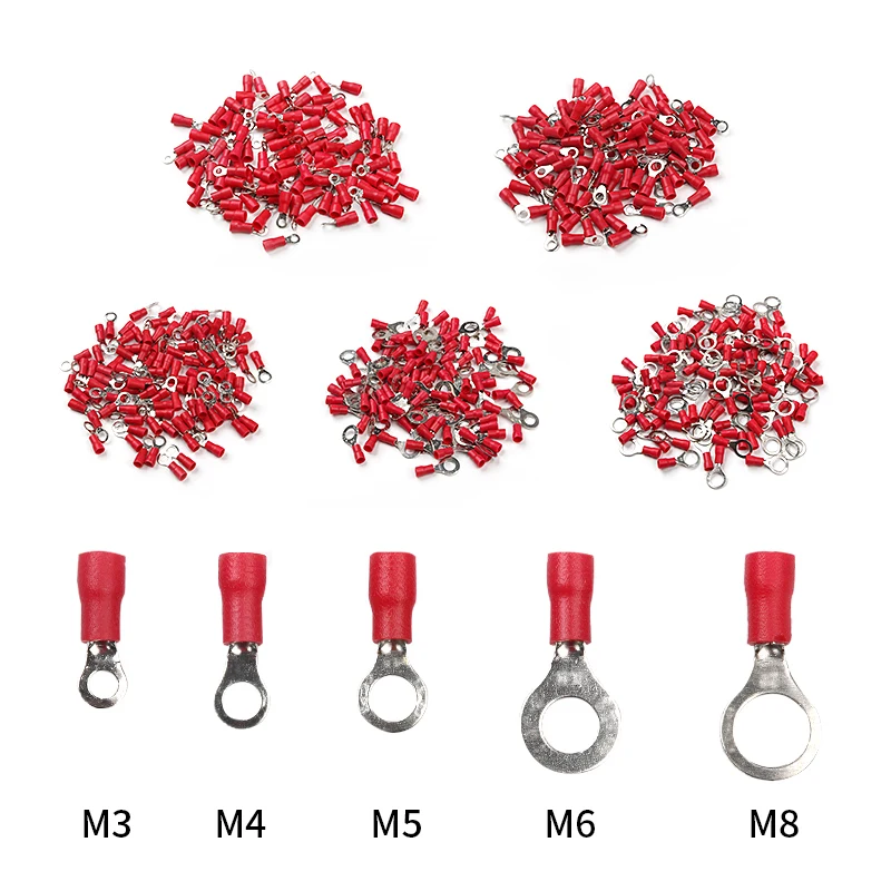 RV1 25 Ring font b Insulated b font Wire font b Connector b font Red 12