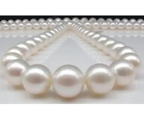 

18 INCH 11-12MM NATURAL SOUTH SEA WHITE PEARL NECKLACE 14k GOLD CLASP
