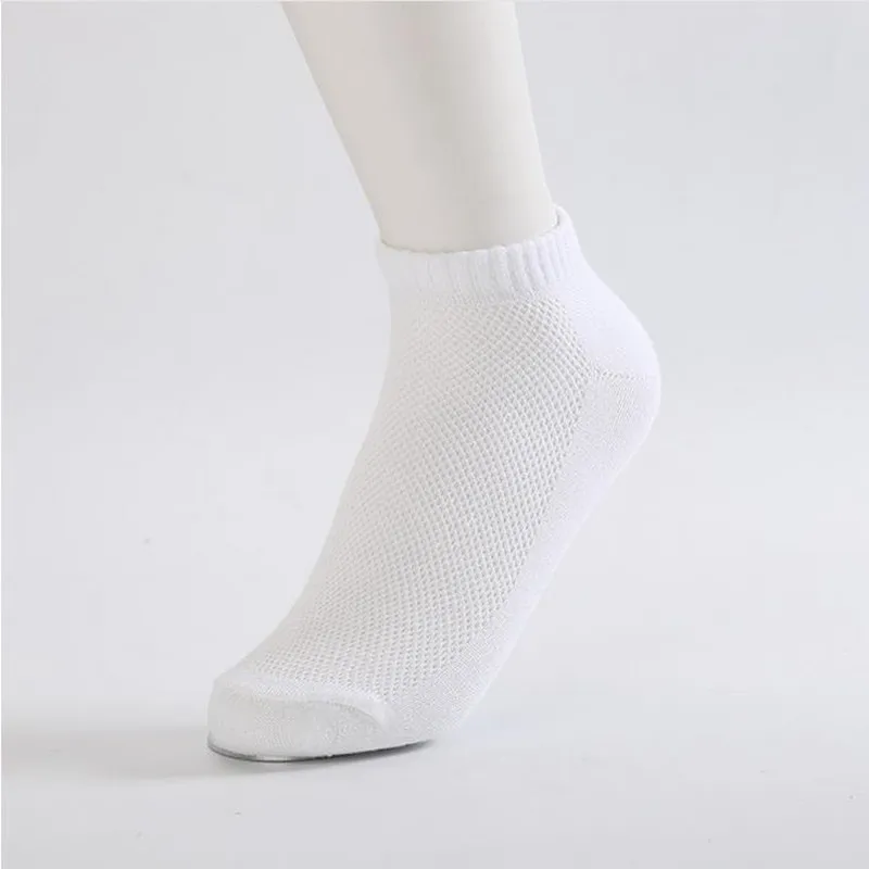 white 10 шт. = 5 пар мужские короткие Дышащие носки с низким вырезом невидимые носки-следки удобные мужские/мужские носки - Цвет: white
