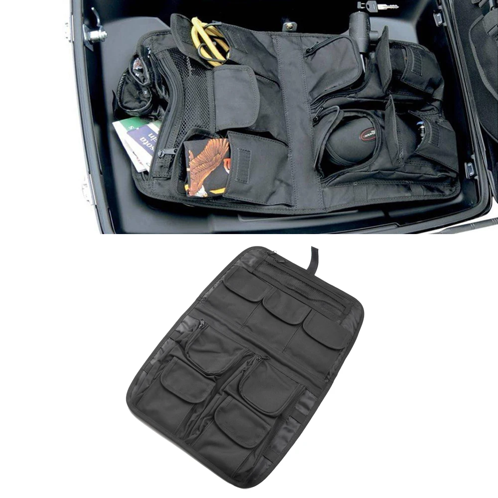 For Harley Touring 1999-2013 Luggage Tour Pack Pak Trunk Lid Organizer Pouch Kit Black Fit Road King Electra Road Street Glide motorcycle pack trunk latches hinges lock kit for harley tour pak road king glide 1988 2013