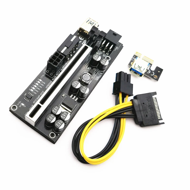 PCIE 1 to 7 Gold USB 3.0 PCI-E Riser Card - 1x to 16x Multiplier Hub Adapter for Bitcoin Mining BTC Devices Description Image.This Product Can Be Found With The Tag Names Computer Cables Connecting, Computer Peripherals, Express riser, PC Hardware Cables Adapters