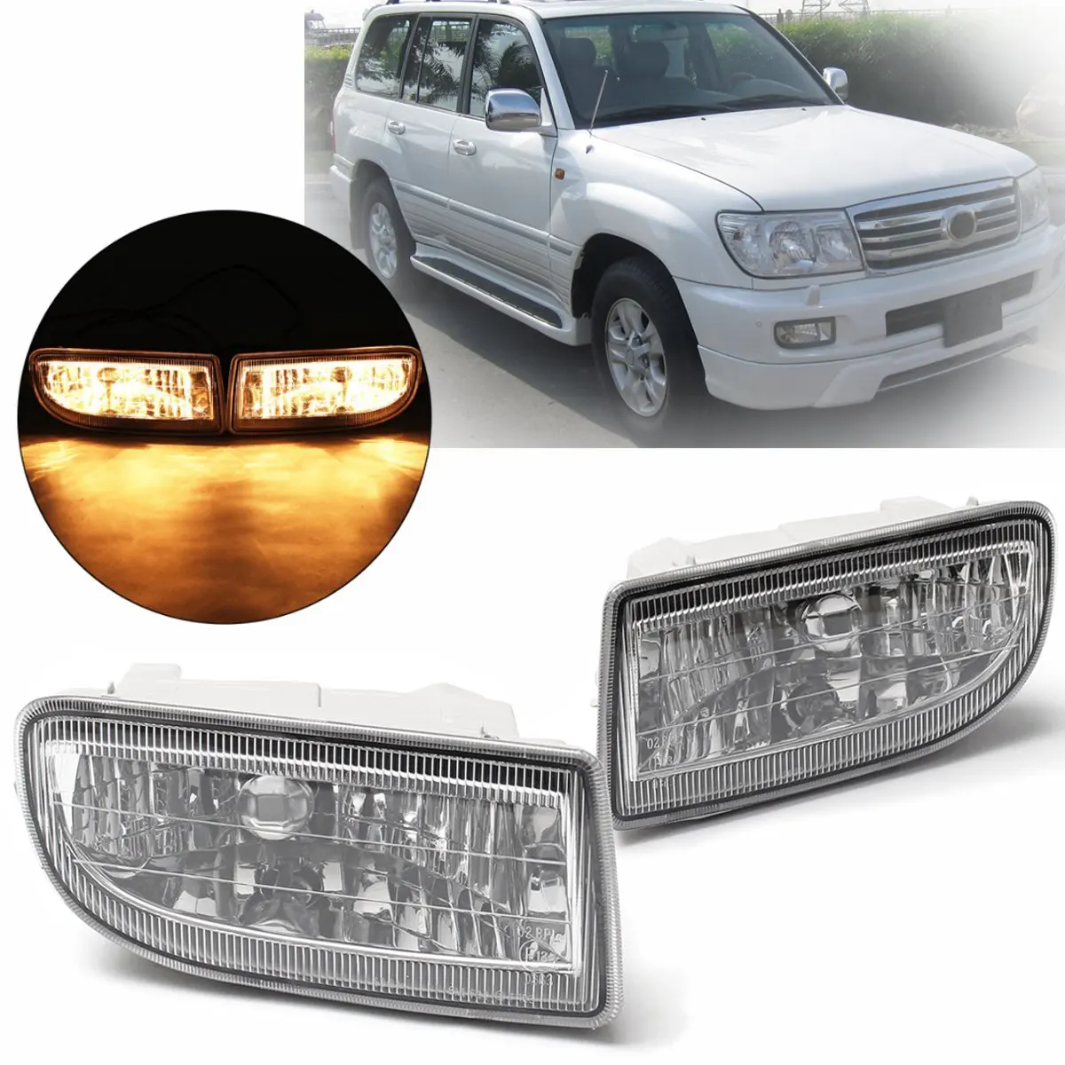 Пара Противотуманные фары комплект 12В 55 Вт W/выключатель проводки для Land Cruiser 1998 1999 2000 2001 20002 2003 2004 2005 2006 2007 автомобильный Стайлинг