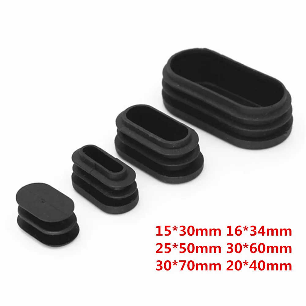 

Black Oval Oblong Rectangle Plastic Blanking End Cap Tube Pipe Inserts Plug Bung Furniture Protection Gasket Dust Seal