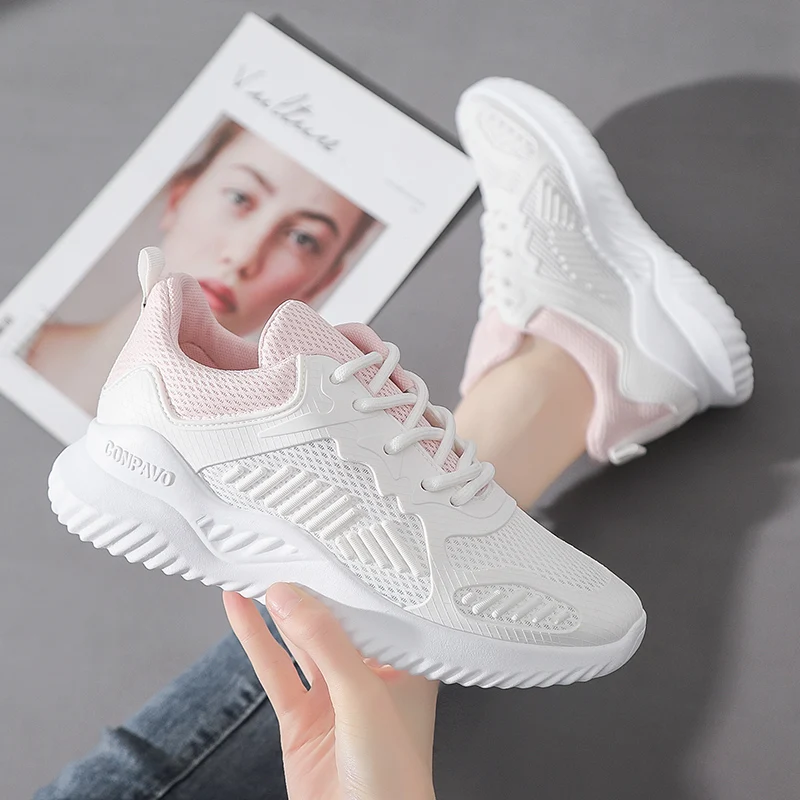 Women shoes running shoes wild breathable single net shoes women fashion trend student sneaker casual shoes white shoes 1