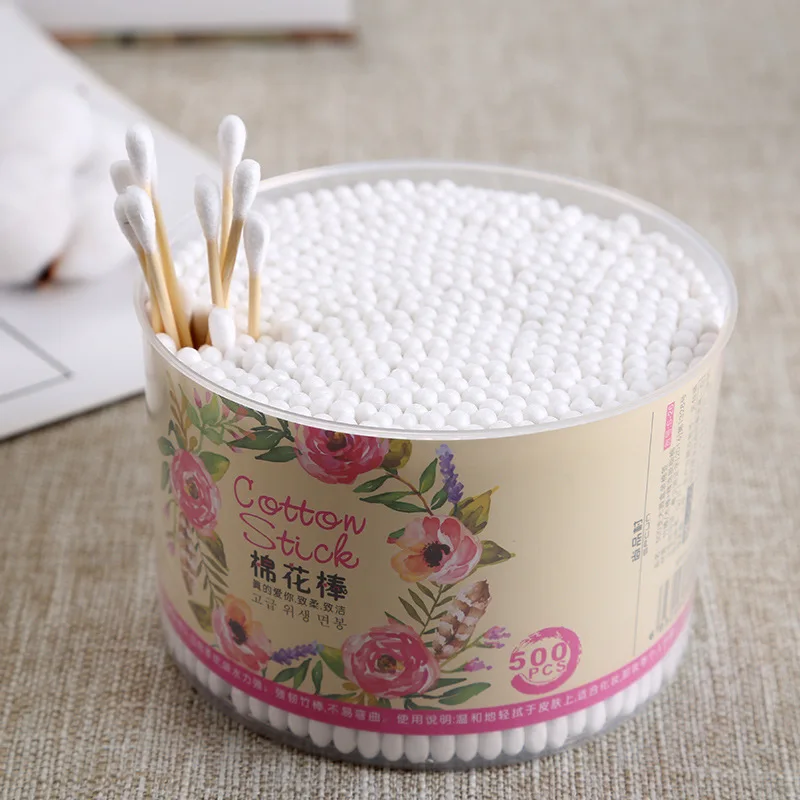 500PCS Disposable Bamboo Cotton Swab Sticks Makeup Buds Tip For Medical Nose Ears Cleaning Beauty Health 3