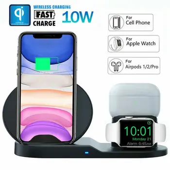 

3 in 1 Fast Wireless Charger Dock Station Fast Charging For iPhone 11 11 Pro XR XS Max 8 for Apple Watch 2 3 4 5 For AirPods Pro