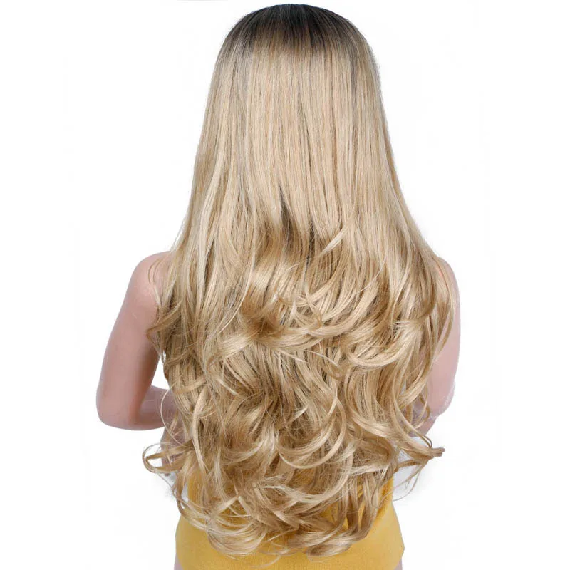 AISI QUEENS синтетический парик на кружеве розовый Волнистые длинные парики для женщин черный белый косплей розовый черный фиолетовый Омбре блонд серый парики - Цвет: ls129