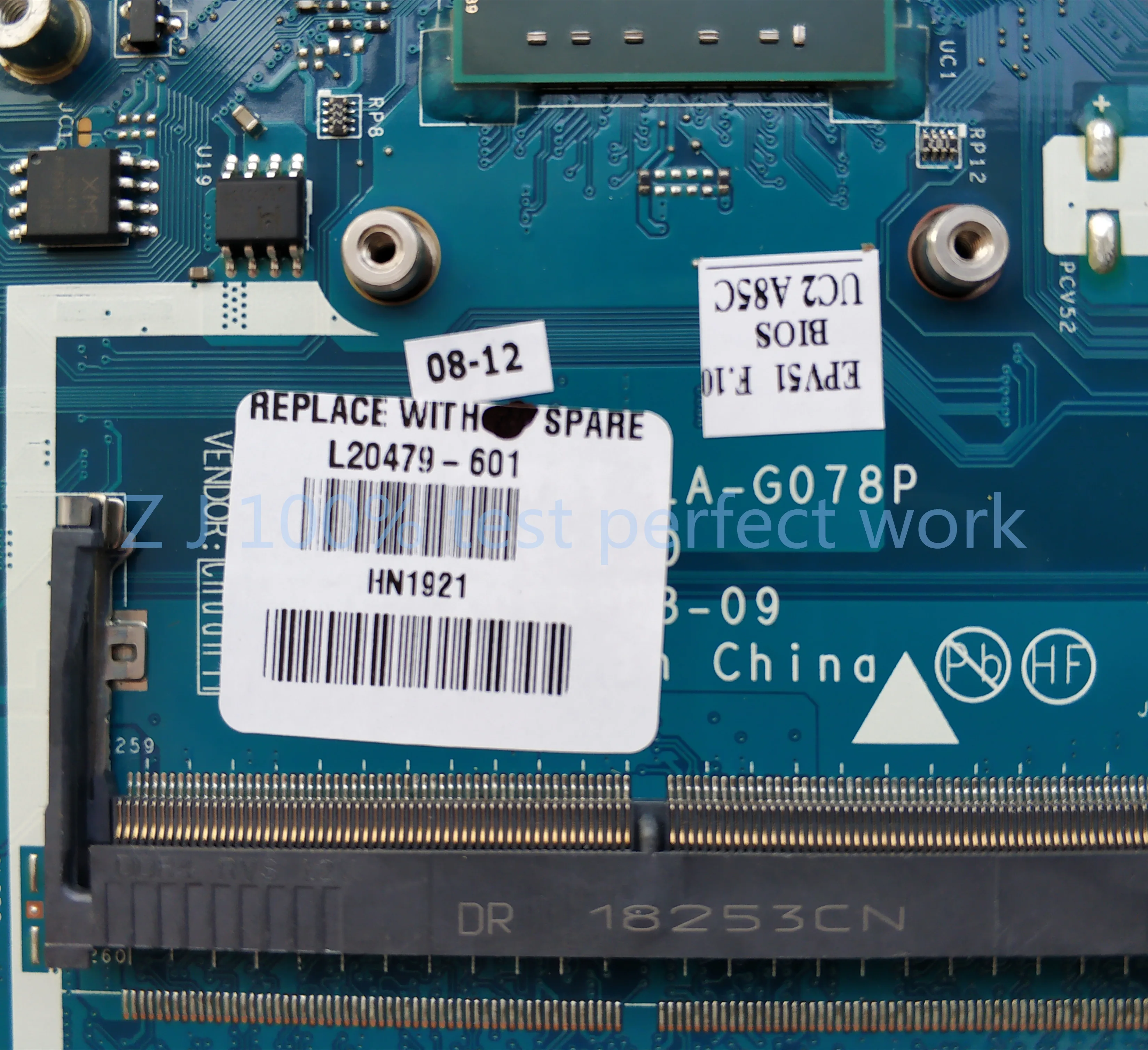 Для hp 15-DB 15T-DB материнская плата портативного компьютера с E2-9000E Процессор LA-G078P L20479-601 L20479-501 L20479-001 тестирование Быстрая