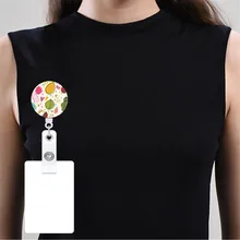 

Creative Flower Retractable Nurse Badge Reel Clip Fashion Badge Holder Students Doctor ID Card Holder School Office Supplies
