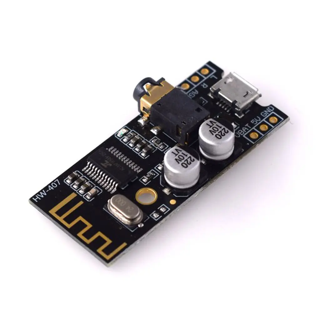 HW-407 Digital Audio Amplifier Board Wireless Audio Module 4.2 Stereo Lossless High Fidelity Hifi Diy Modification Black