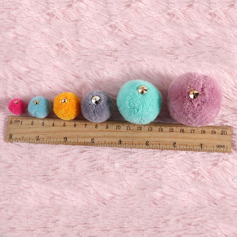 15-50mm Pompom Pendant Mulit Colors Fur Craft DIY Soft Pom Poms For Earrings Key buckle Car Decoration Accessories