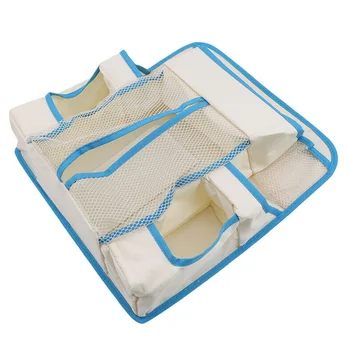 

Nursery Storage Bag Hanging White Waterproof Baby Crib Durable Bedding Heavy Duty Holder Multi Pockets Diapers Organizer