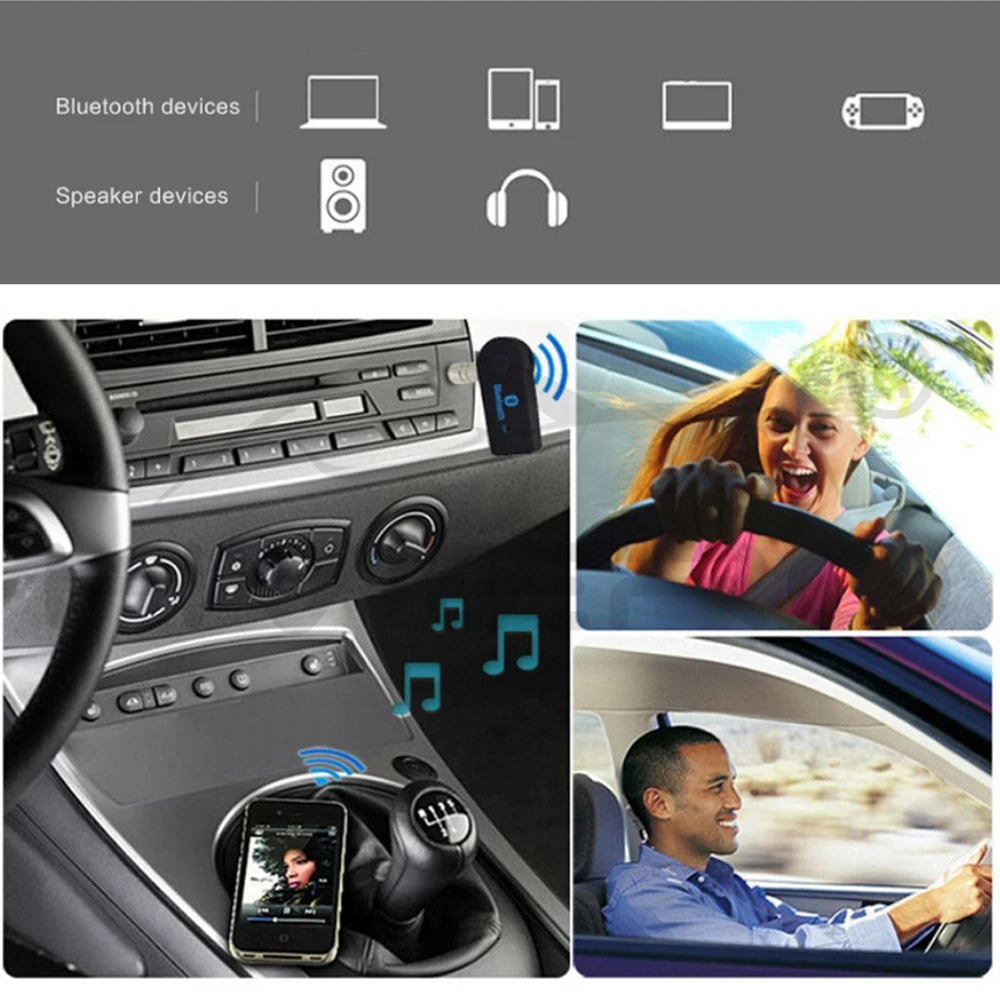 Handfree Автомобильный Bluetooth музыкальный приемник Универсальный 3,5 мм потоковый A2DP беспроводной авто AUX аудио адаптер разъем микрофон для телефона MP3