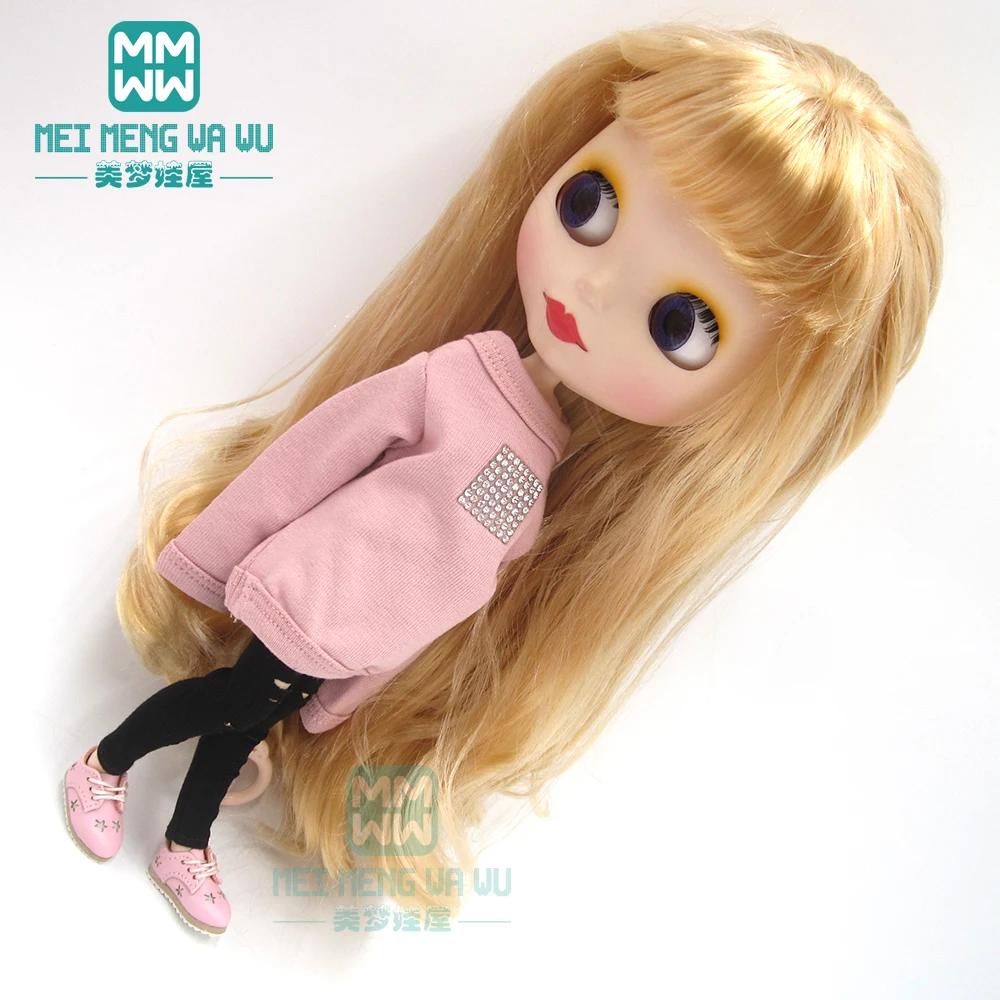 

Blyth clothe fashion Pink sweatshirt, leggings, pink shoes for Blyth Azone 1/6 doll accessories