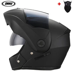 DAYU Modular Flip Up Motorcycle Helmets Motocross Full Face Moto Dual Lens Carbon Helf Helmet Helm Safe Cascos capacete DOT