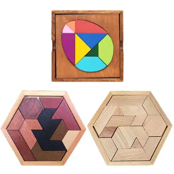

Children Puzzle Board Toys Smooth and Rounded Edges Component Safety Wooden Geometric Shape Assembled Toy for Kids Gift