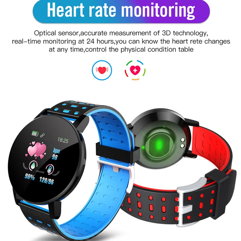  Fitness Bracelet Blood Pressure Measurement Smart Band Waterproof Fitness Tracker Watch Women Men H - 4000440482134