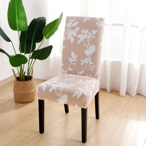Series Chair Cover for Dining Room Banquet Hotel Kitchen Spandex Stretch Print Chair Covers Removable Washable Seat Decor