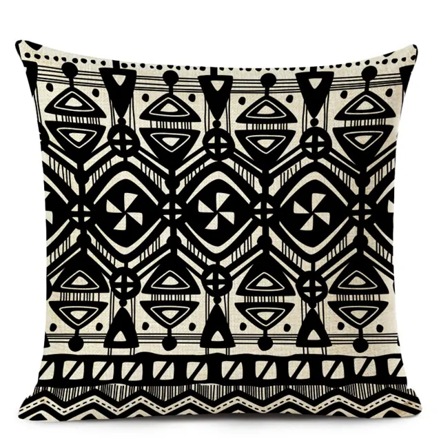 Retro High Quality ethnic Geometry Cushion Cover Throw Pillow Cutton Linen Car Sofa Bed Home Decor Textile Printed Pillowcase - Цвет: 24