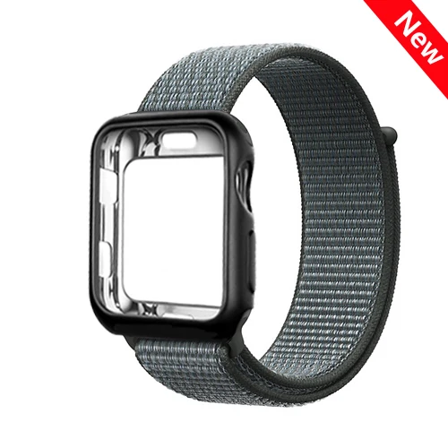 Sport Loop strap for Apple watch band case 4 5 3 44mm 40mm watchband nylon Breathable bracelet belt for iwatch band 3 42mm 38mm - Цвет ремешка: color 24
