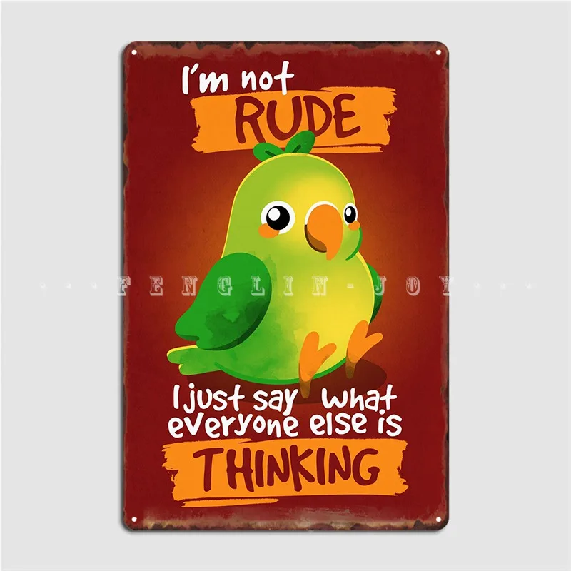 

Rude Parrot Metal Sign Club Home Bar Cave Decoration Plates Tin Sign Posters