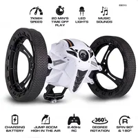 Mini RC Bounce Car Flexible Wheels High Speed Jumping Off-road car Machine With LED Night Electric educational Gifts Kids Toy 1