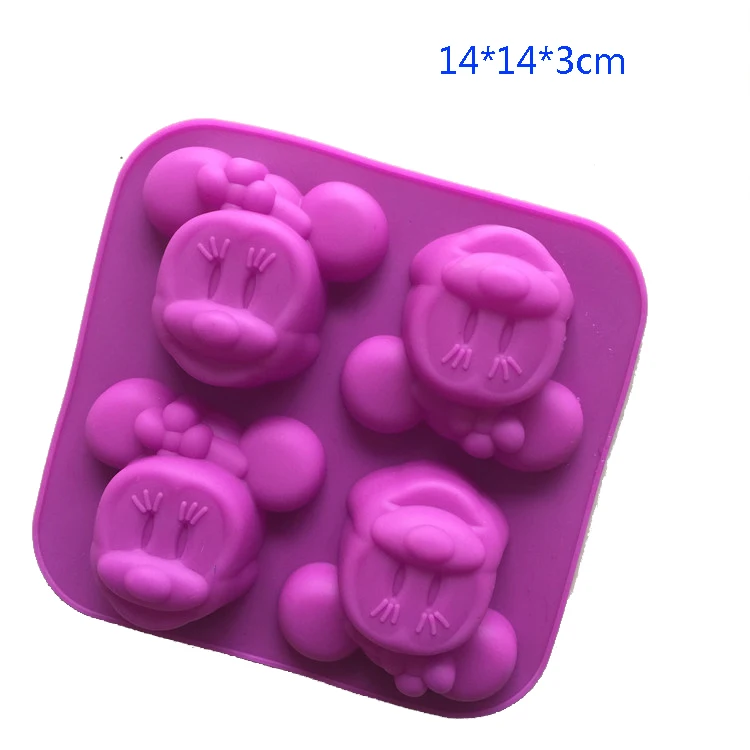 3D мультфильм Микки Маус Силиконовые формы для торта шоколадные конфеты Силиконовые помадные формы инструменты для украшения торта Арома полимерные глиняные формы