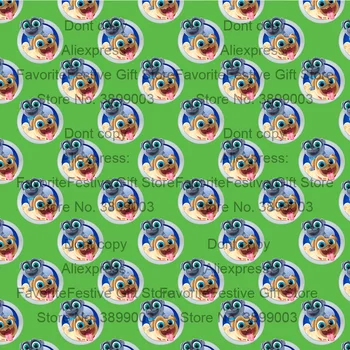 

puppy pals milk silk Cartoon dog rolly bingo jersey fabric sewing Throws kids handmade t shirt dress Background Backdrop Cloth