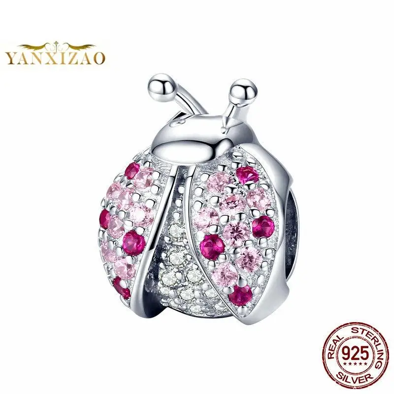 Coccinella septempunctata Diy аксессуары 925 серебро оригинальные бусины с буквами для изготовления ювелирных изделий Подходит pandora браслет с подвесками