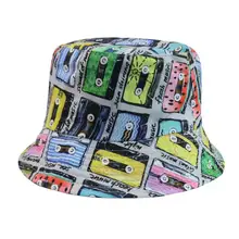 Двухсторонняя Двусторонняя лента для печати шляпы в стиле ретро уличные шапки для женщин и мужчин шляпа в стиле хип-хоп шляпа от солнца