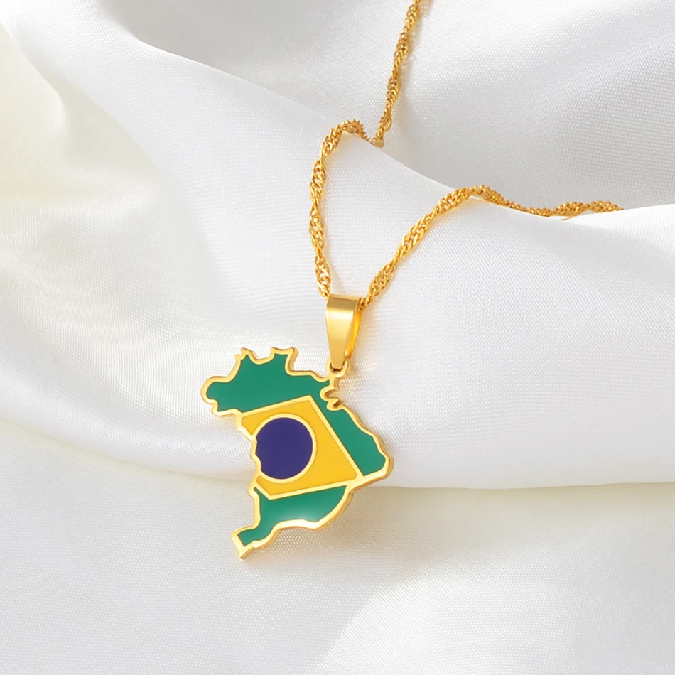 Brazil Flag Necklace