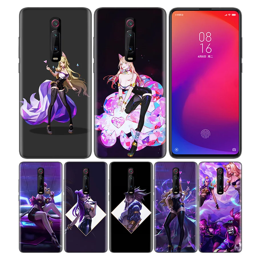 

Silicone Case Cover for Xiaomi Mi A1 A2 A3 8 Lite Play 9T CC9 Redmi Note 5 7 8 6A 7S Y3 K20 Pro lol kda kaisa Ahri akali