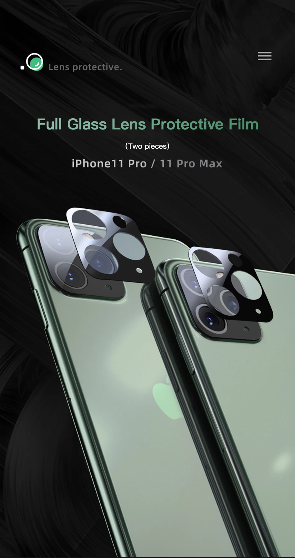 Benks 2 шт 3D полная задняя камера объектив протектор экрана для iPhone 11 Pro Max защитная пленка из закаленного стекла для iPhone Pro Max