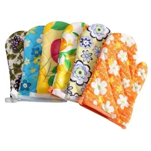 1 шт безопасные кухонные кулинарные рукавицы для микроволновой печи с хлопковой изоляцией, Нескользящие перчатки с высокой температурой, термоизоляционные перчатки, случайные