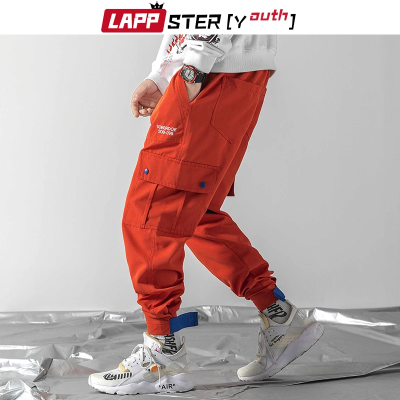 LAPPSTER-Молодежные мужские уличные штаны для бега мужской комбинезон хип-хоп грузовые штаны, мешковатые корейские модные черные спортивные штаны 3XL