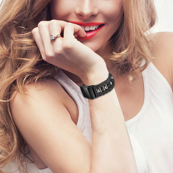 Стразы из нержавеющей стали ремешок для часов Ремешок для FitbitCharge 3 PUO88
