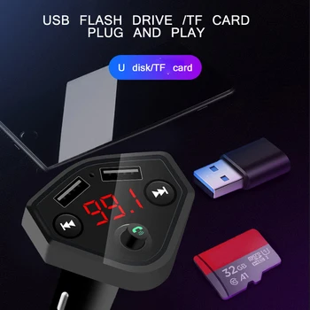 

Bluetooth Hand-free Car Mp3 Player Bluetooth Car Charger Support U Disk LED Display 4.1a Dual USB Ports New