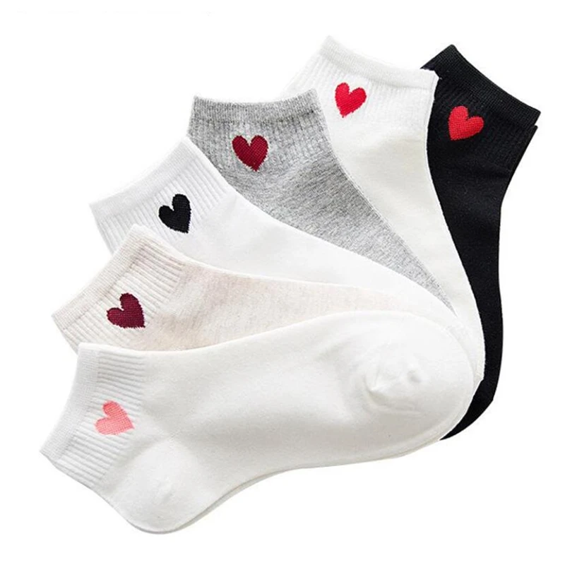 

2pcs/1 Pair 2019 New Fashion Harajuku Women Cotton Long Socks Japanese Novelty Love Heart Pattern Socks Hiphop Solid Cotton Cool