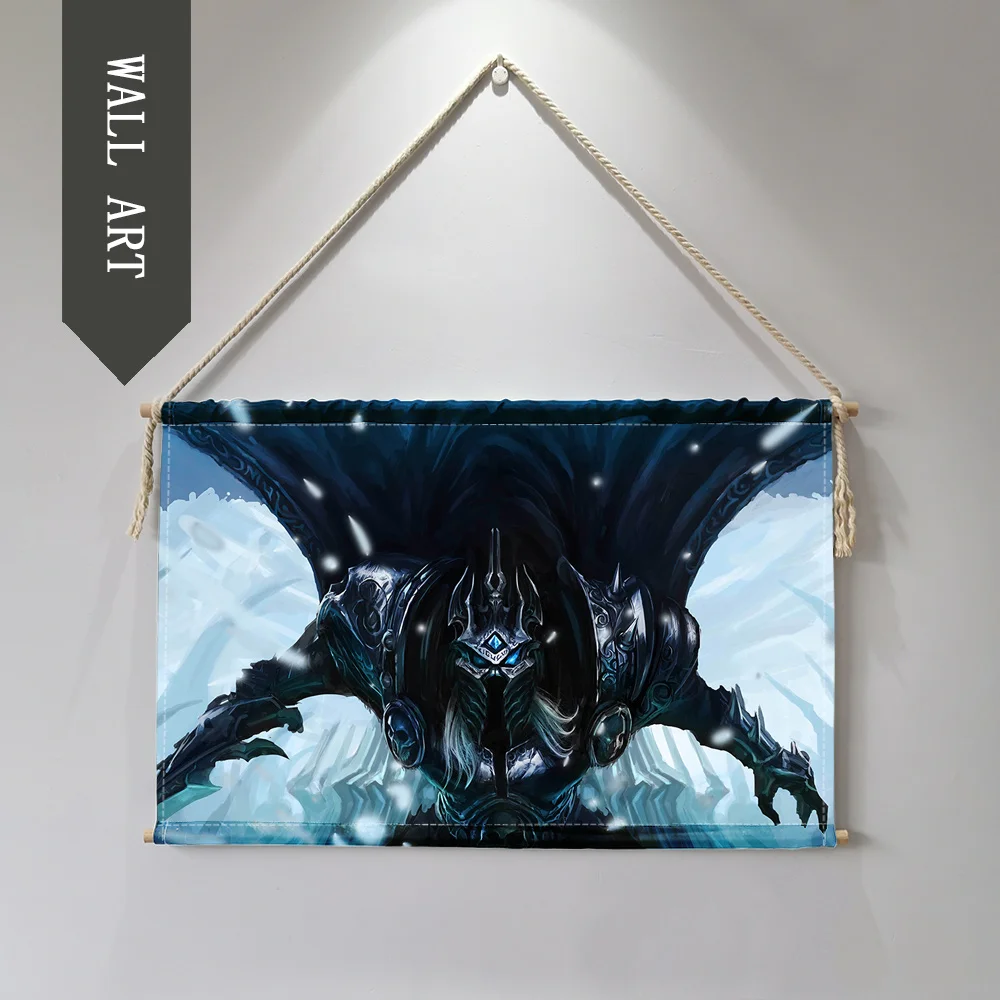 7 World of Warcrafts игра Lich King Висячие настенные художественные плакаты современные твердые деревянные ткани живопись вал прокрутки декоративные картины - Цвет: 7