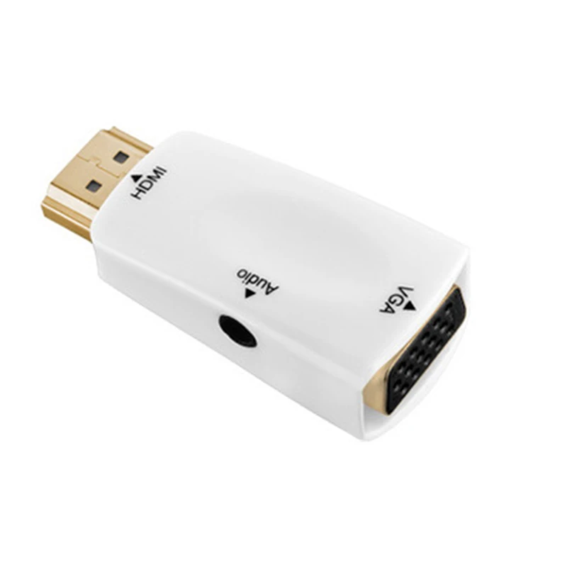 Для HDMI в VGA адаптер конвертер кабель с аудио кабель Поддержка HD 1080P для ПК ноутбук с розничной посылка - Цвет: Белый