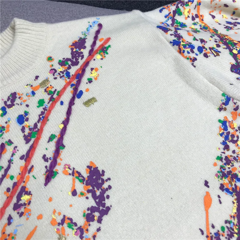 Pull Femme Зима Осень Большой вязаный свитер для женщин вышивка принт плотные пуловеры Джемпер Джерси mujer