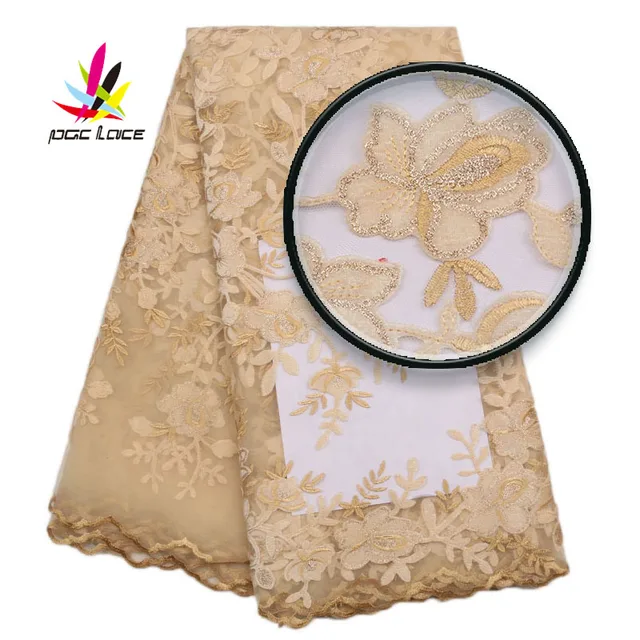 $US $62.90 Shining New Sequins Fabrics Embroidered velvet Material African Tulle Sequin Lace Gold Sequence Lace Wedding Latest  2019 XZ1759