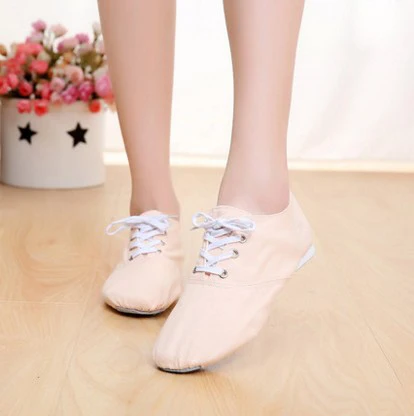 Beige Low Top Женская и Мужская танцевальная обувь на шнуровке; Танцевальная обувь для джаза; балетки; Мягкие Спортивные кроссовки; обувь для гимнастики и фитнеса для взрослых и детей - Цвет: Beige Low Top