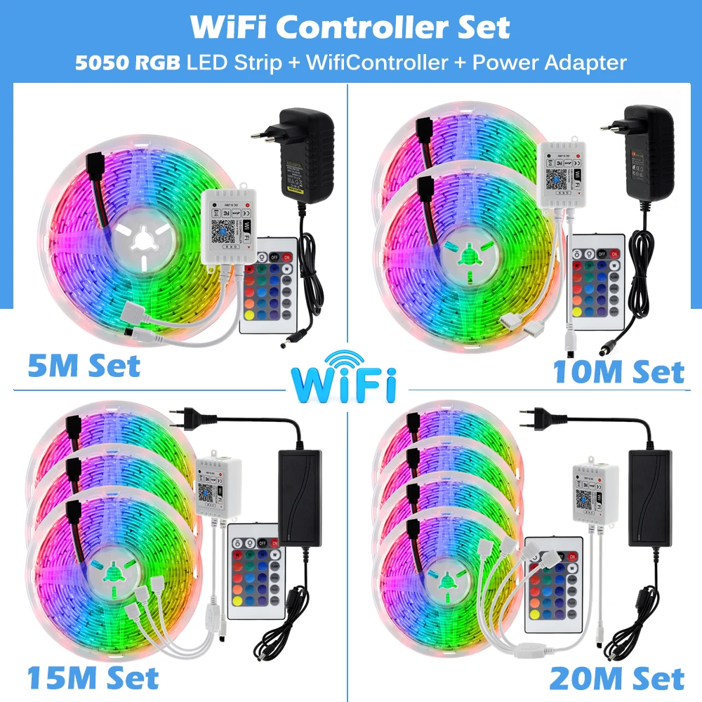 Светодиодный ленточный светильник RGB 2835 / 5050 5 м 10 15 цвет сменный гибкий