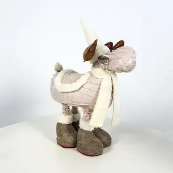 

Fashion Christmas Plush Reindeer Doll Ornament With Telescopic Legs Stuffed Animal Toy Holiday Figurines Home
