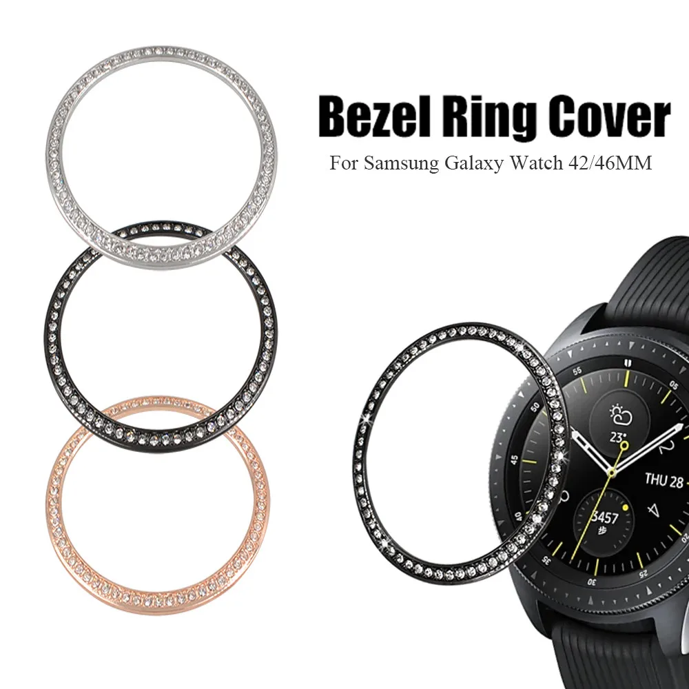 Модный металлический чехол для samsung Galaxy Watch 42 мм 46 мм Смарт-часы с бриллиантом из нержавеющей стали металлический запасной ободок кольцо